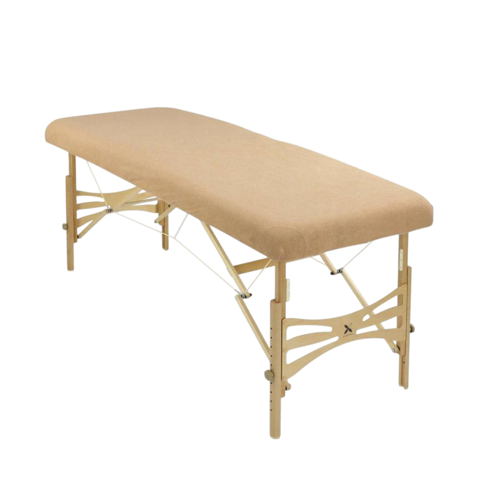 Drap en tissu éponge couleur brun clair pour table de massage Aero 70 cm - Housse confortable et absorbante