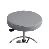Tabouret professionnel de massage rond gris avec base chromée - Vue isométrique