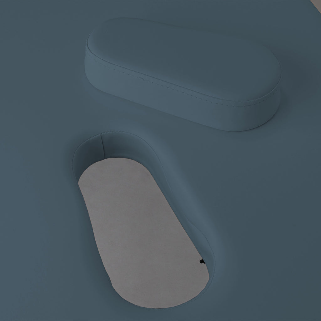 Orifice de la table de massage avec coussin de comblement bleue