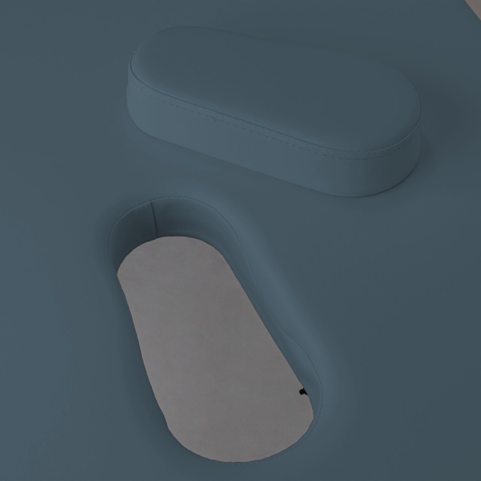 Orifice de la table de massage avec coussin de comblement bleue