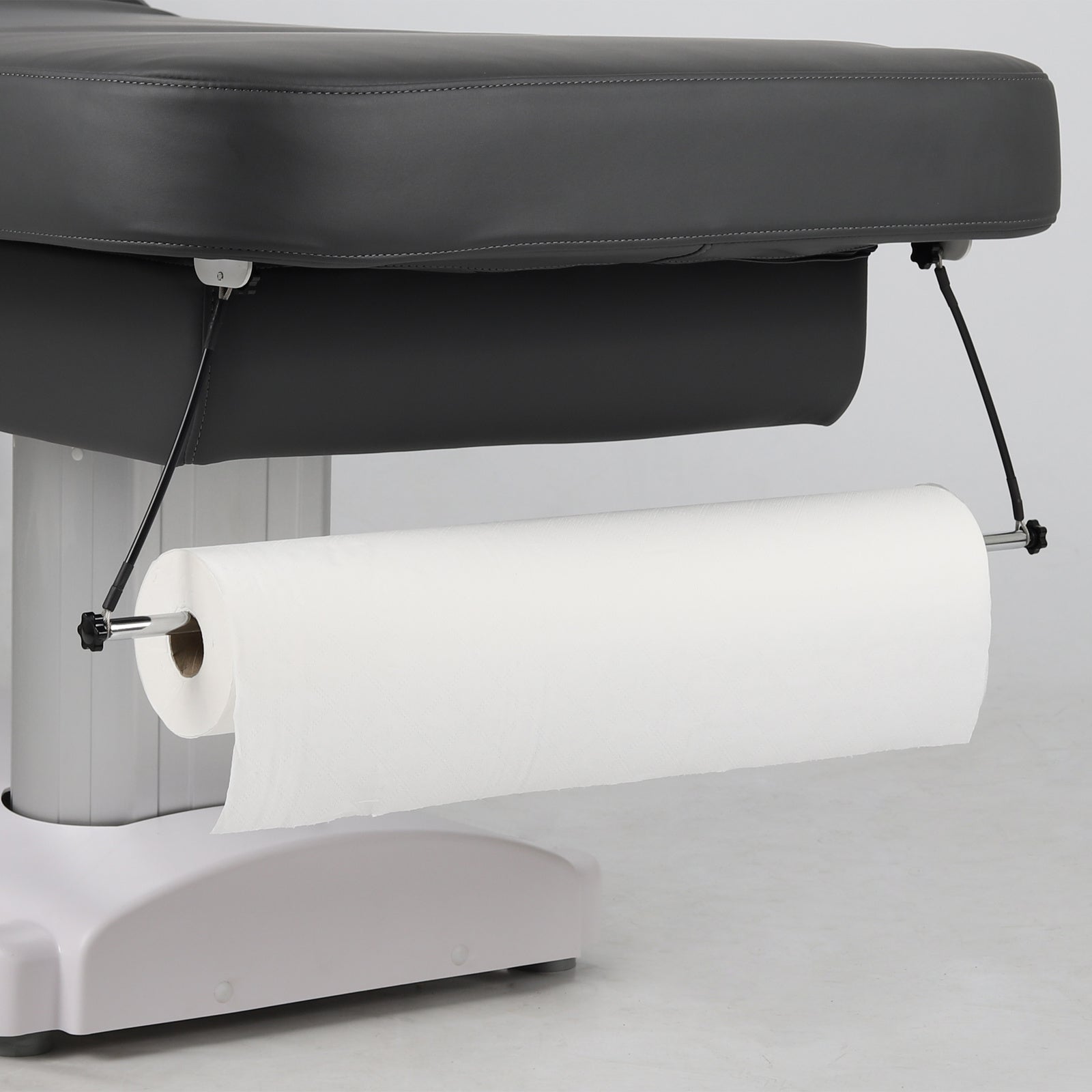 Accessoire porte-rouleau de papier pour table de massage - Support ajustable en similicuir gris