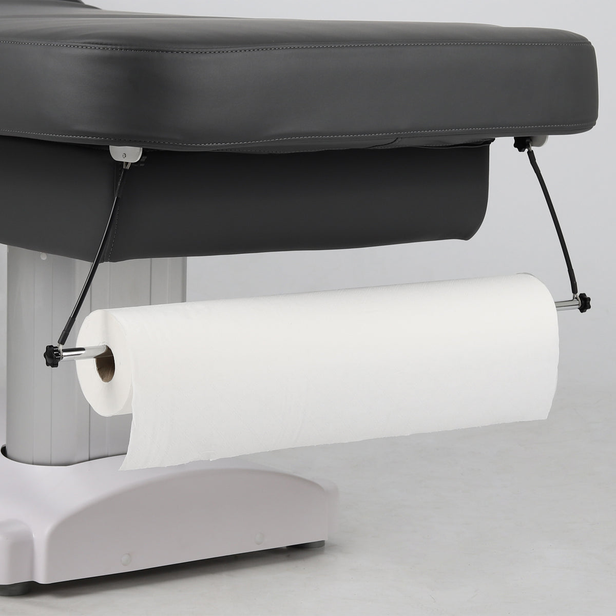 Accessoire porte-rouleau de papier pour table de massage - Support ajustable en similicuir gris