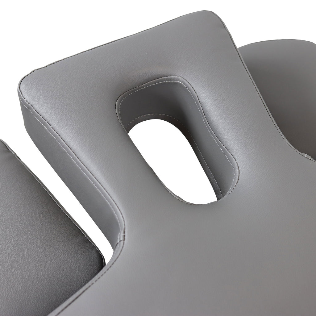 Coussin facial ergonomique pour table de massage - Repose-visage en similicuir gris