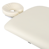 Coussin facial ergonomique couleur vanille pour table de massage - Repose-visage en similicuir
