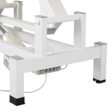 Structure de base pour table de massage électrique couleur vanille - Cadre blanc avec système électrique et connexions