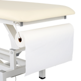 Porte-rouleau de papier jetable blanc pour table de massage couleur vanille - Support ajustable intégré