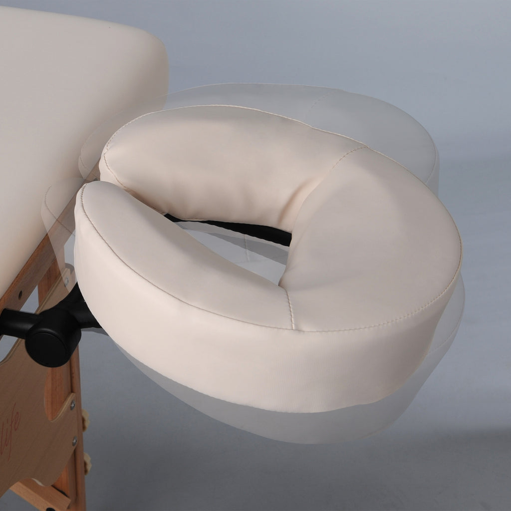 Têtière fixée à la table de massage beige