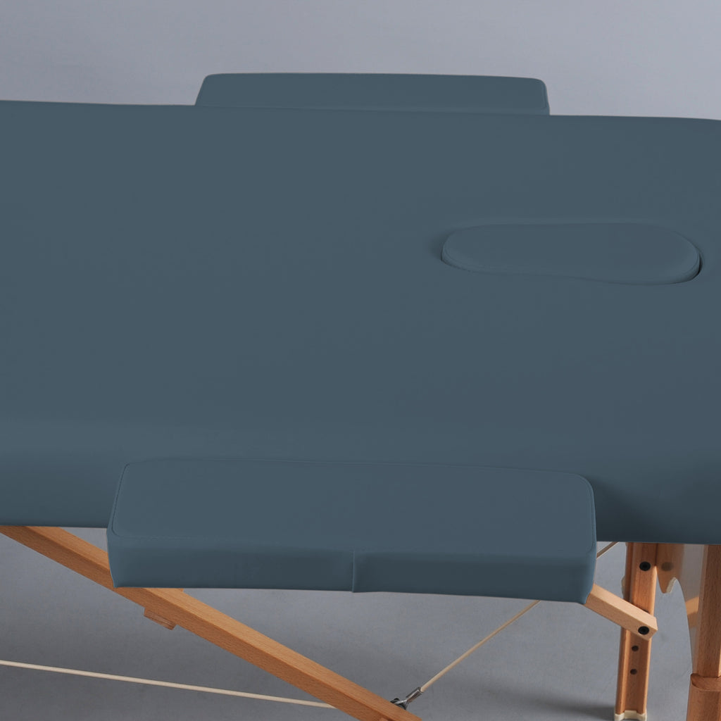 Dessus de la table de massage bleue
