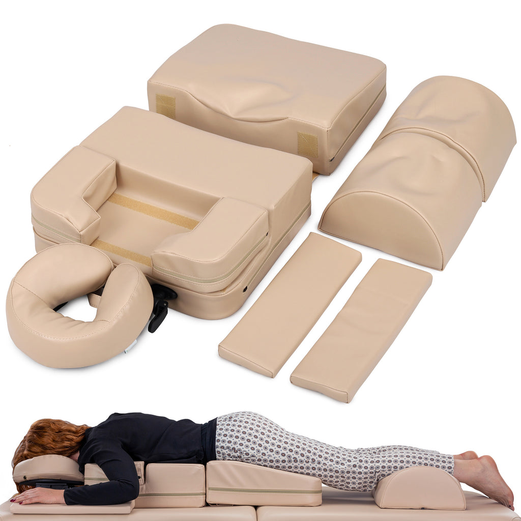 kit de coussins de positionnement pour femme enceinte avec femme installé sur le coussin de positionnement