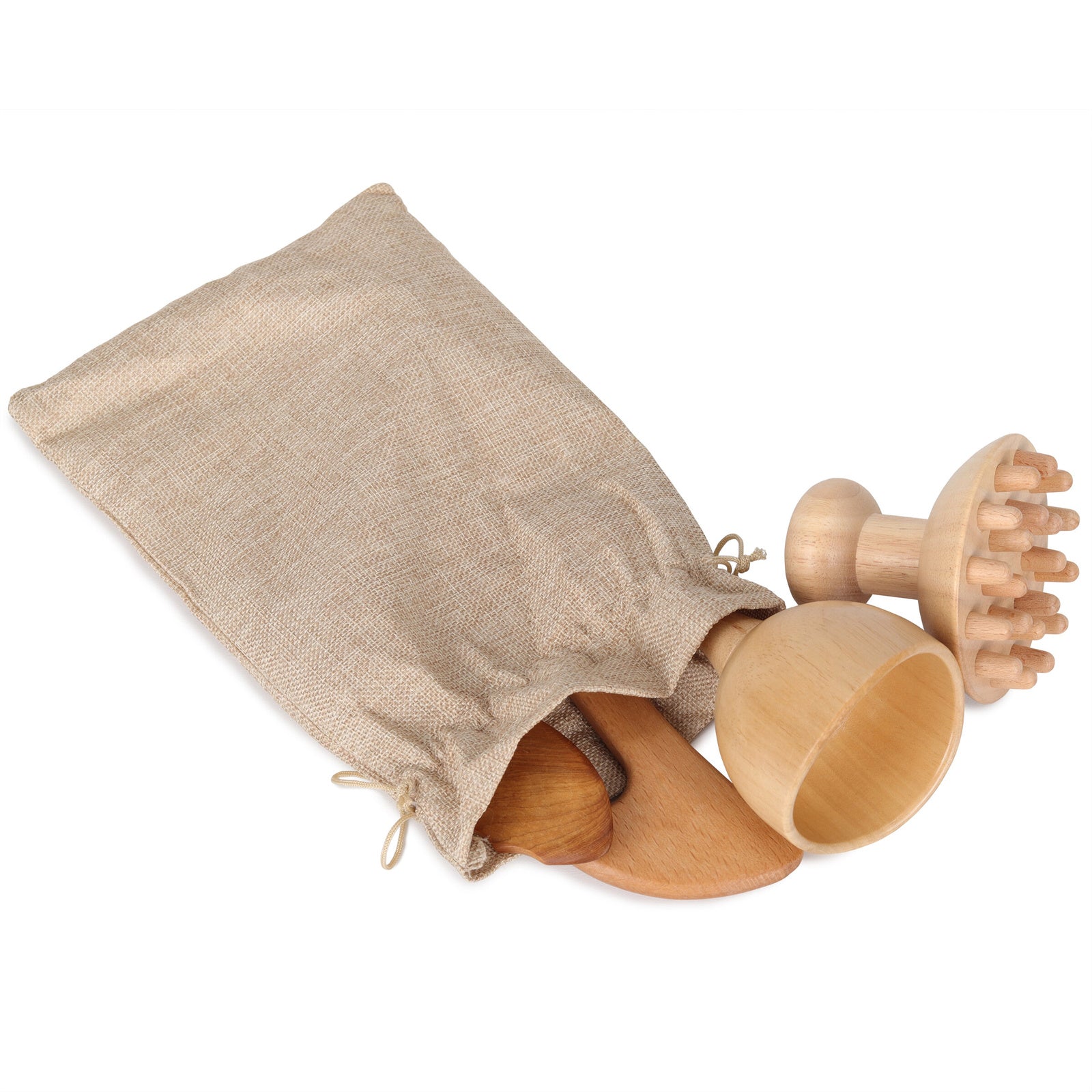 Set d’outils de massage en bois – 4 pièces