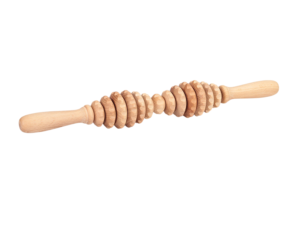 Roulette de massage en bois - Double