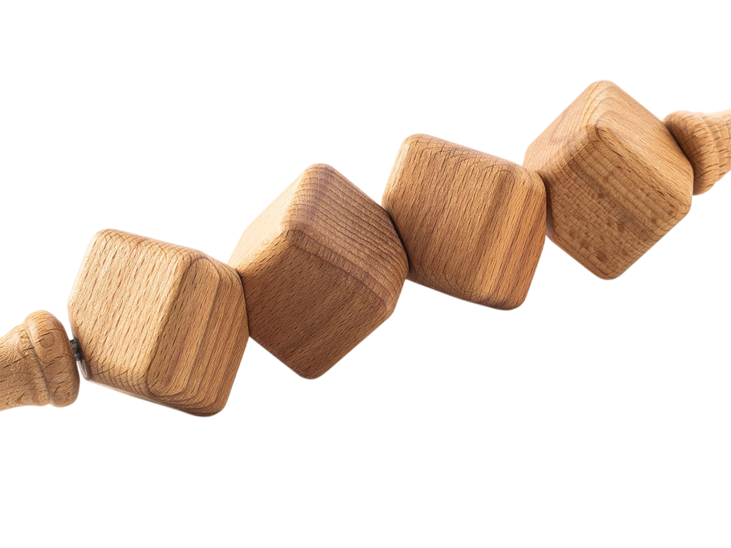 Roulette de massage en bois – Cube