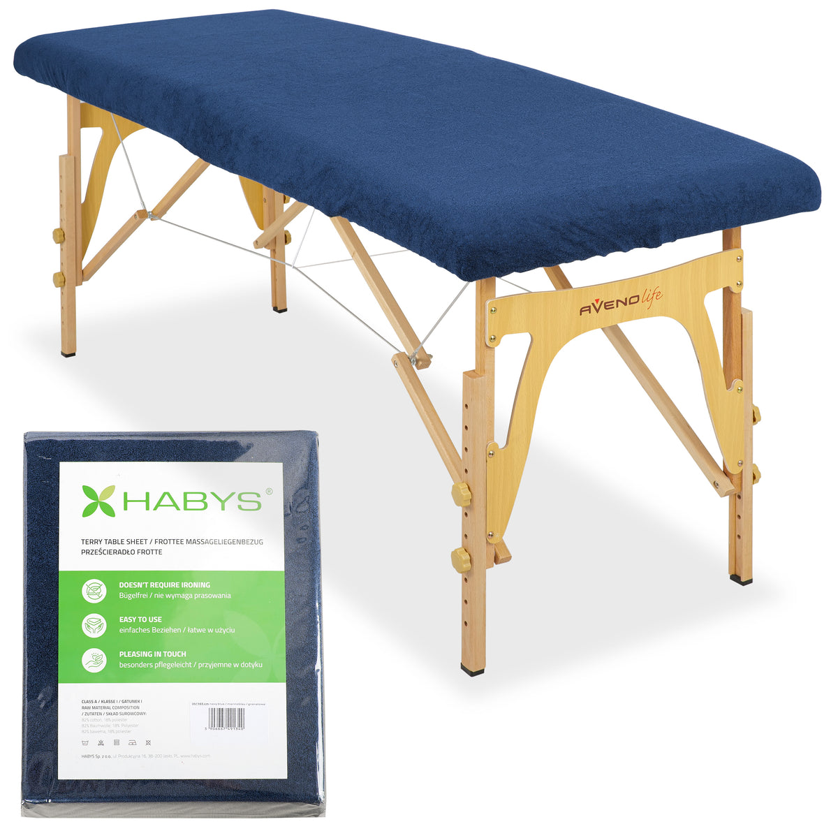 Drap éponge pour table pliante 165 x 60 cm
