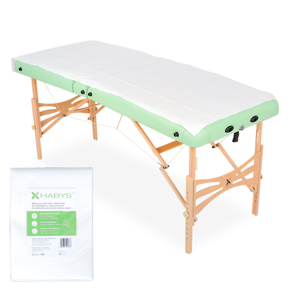 Drap jetable cellulose 190 x 70 cm – lot de 10