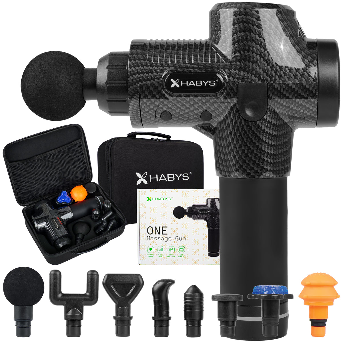 Pistolet de massage 30 vitesses 8 têtes