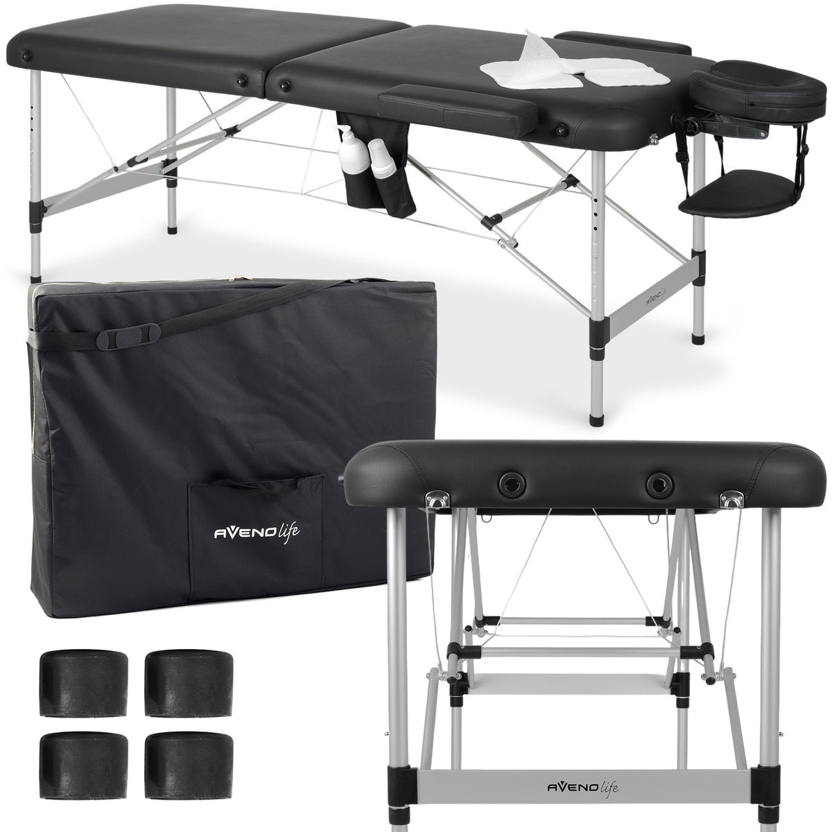 Table de massage pliable Nadia 60 cm Noir