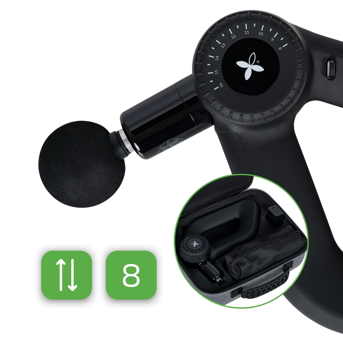 Pistolet de massage professionnel 8 embouts
