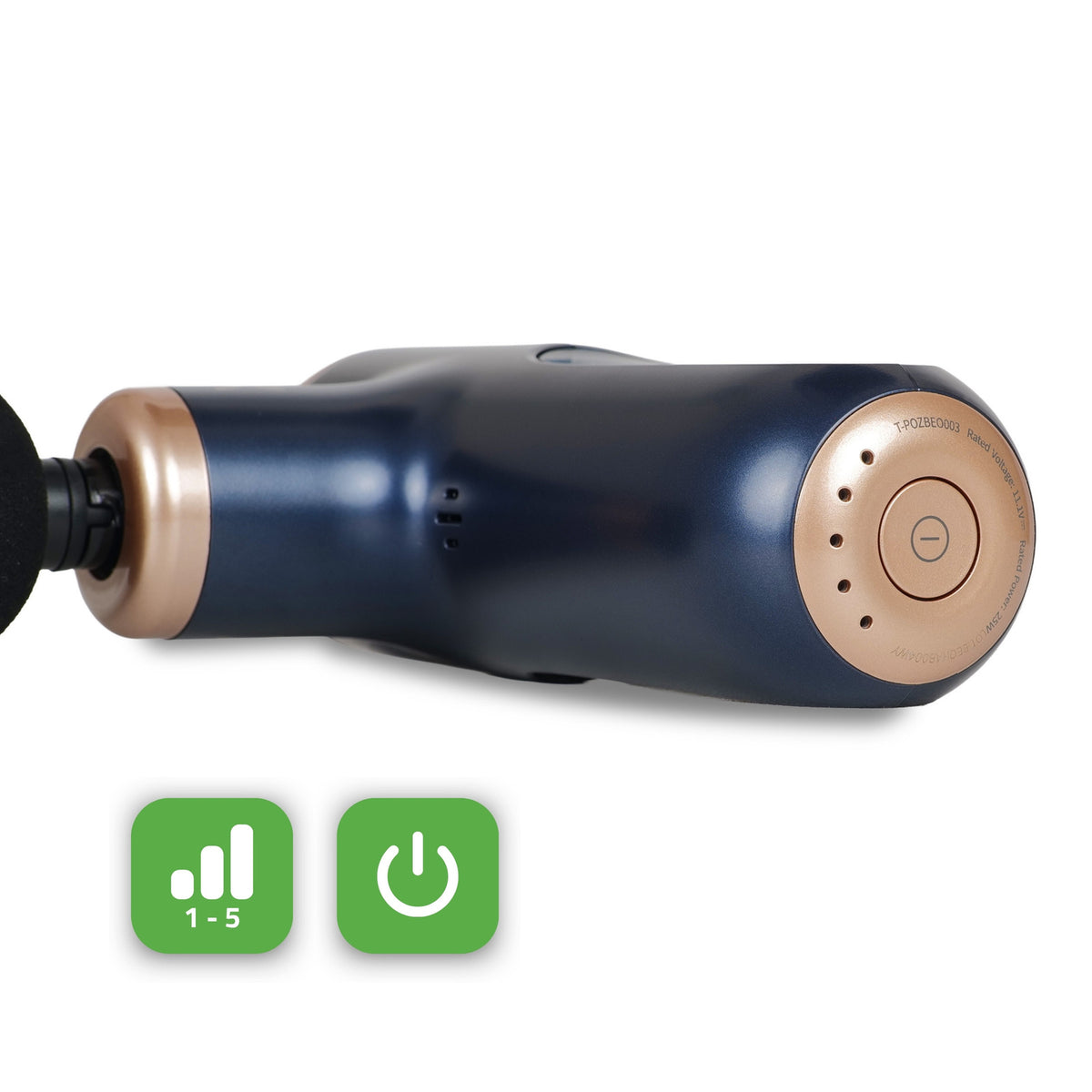Pistolet de massage compact 5 têtes Bleu marine