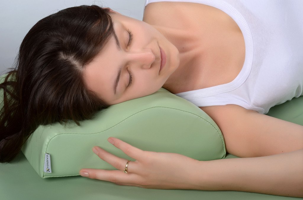 Coussin de nuque demi-rond 32 x 30 x 7,5 cm Beige