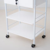 Chariot de soins à tiroir verrouillable 3 tablettes