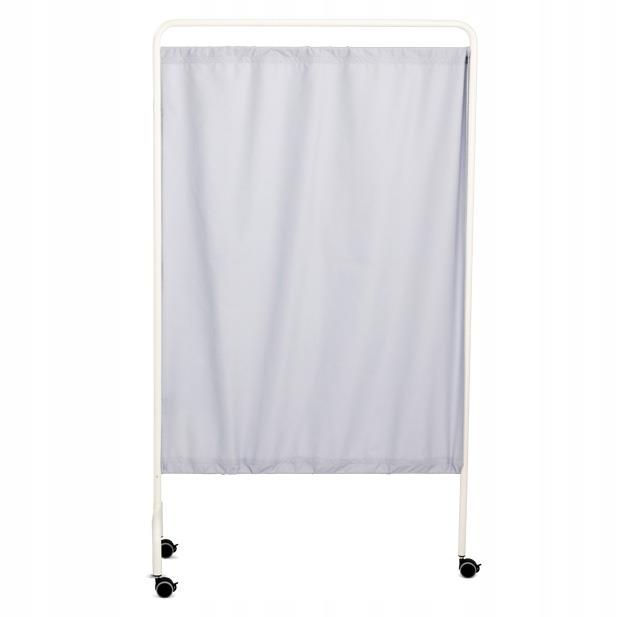 Paravent modulaire acier Blanc rideau Gris clair