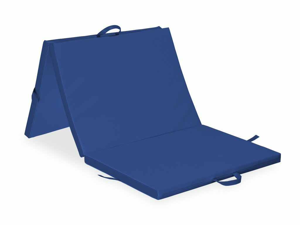 Matelas pliable 3 parties 195 x 100 x 5 cm Bleu marine