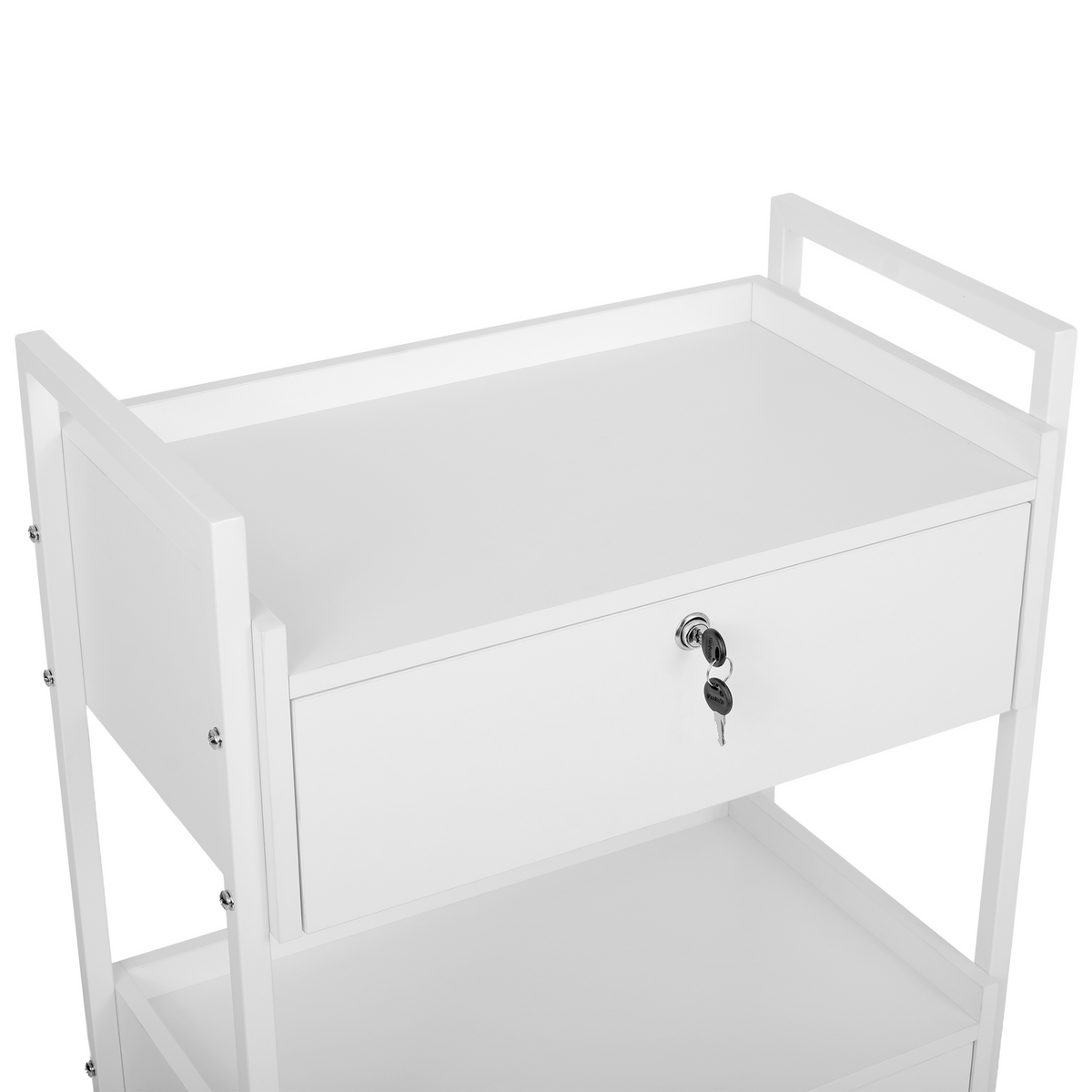 Desserte roulante 2 tiroirs 62 x 36 x 90 cm Blanc