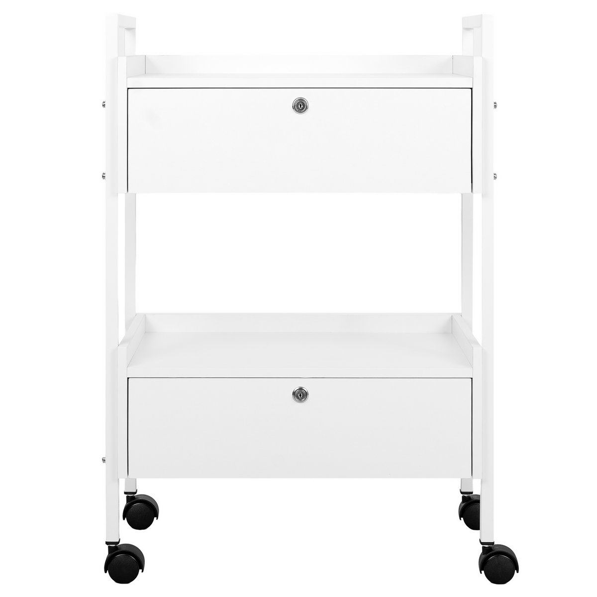 Desserte roulante 2 tiroirs 62 x 36 x 90 cm Blanc