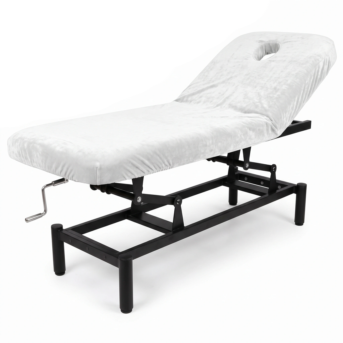 Set de draps en velours pour table de massage Blanc