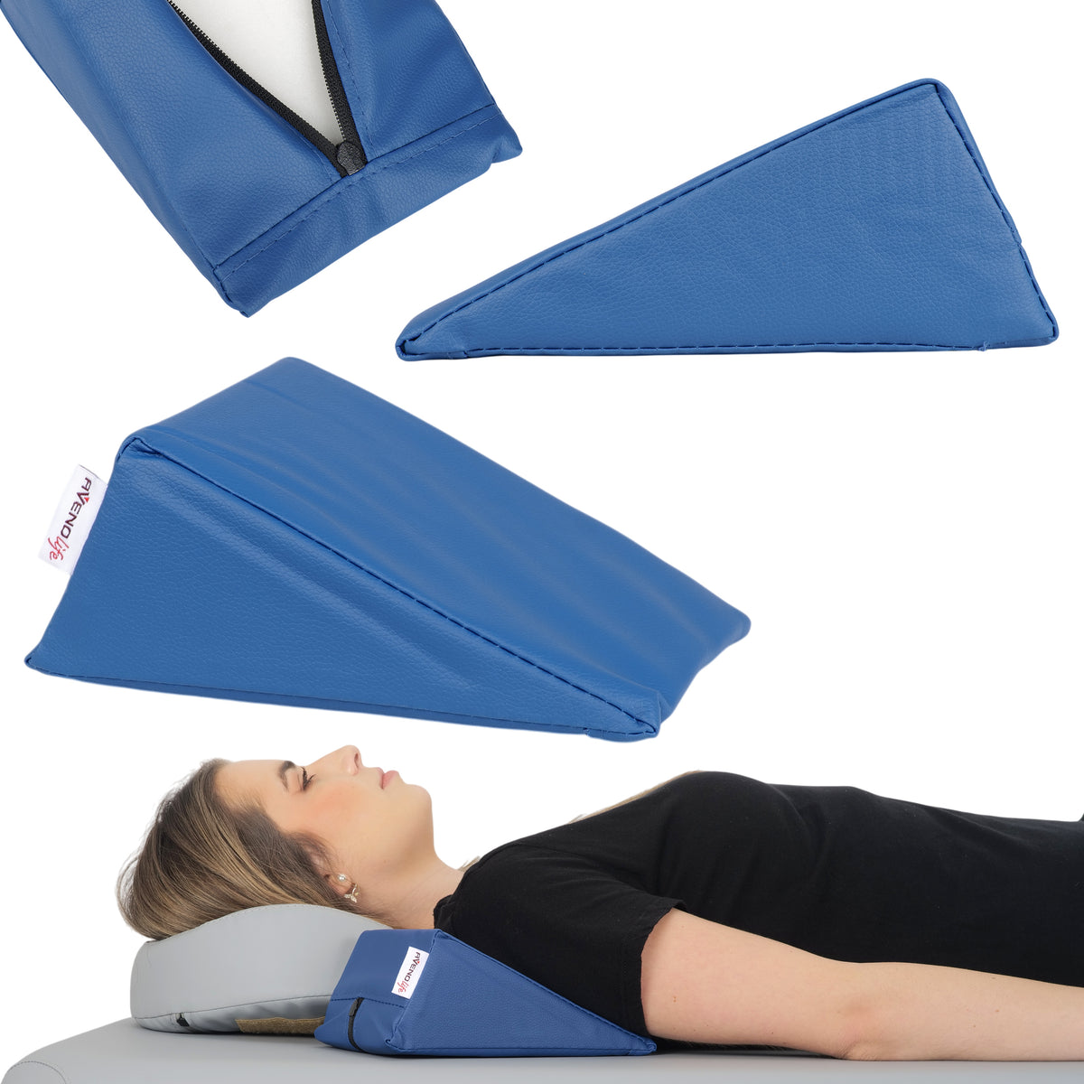 Coussin de positionnement triangulaire 20 x 15 x 10 cm Bleu
