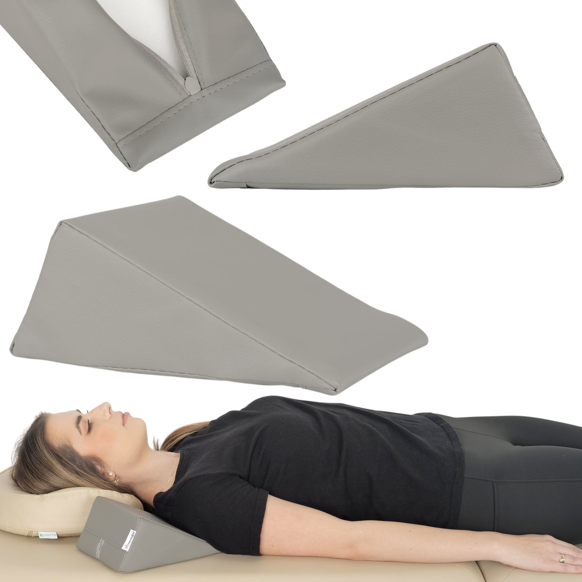 Coussin de positionnement triangulaire 20 x 15 x 10 cm Gris