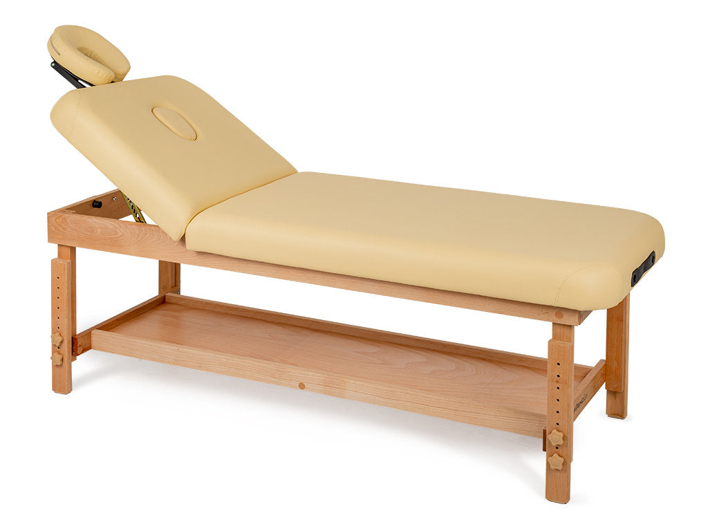 Table de massage fixe en bois de hêtre 185 x 70 cm