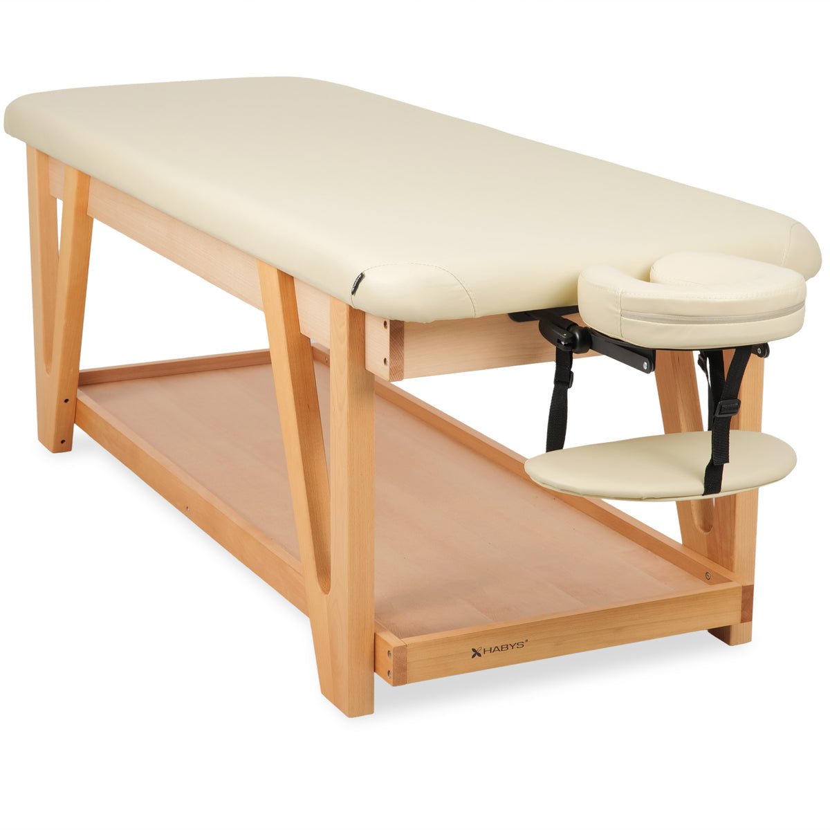 Table de massage fixe en bois Vita Velvet Touch Beige