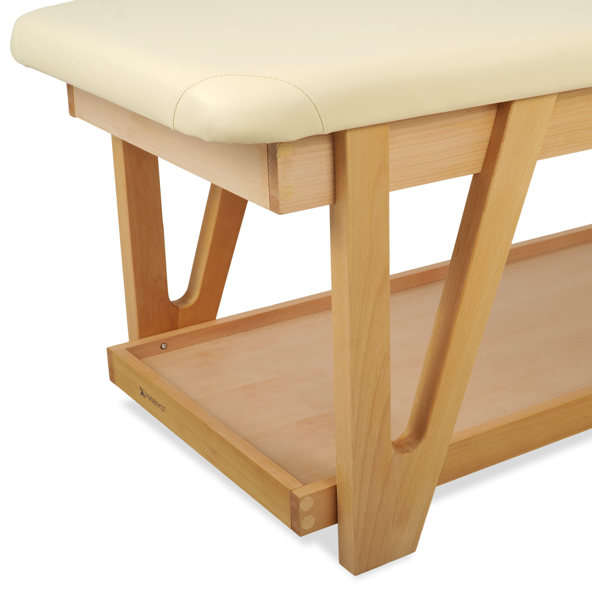Table de massage fixe en bois Vita Velvet Touch Beige