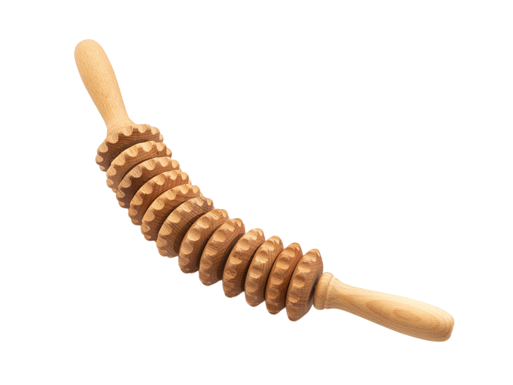 Rouleau de massage en bois - Courbé