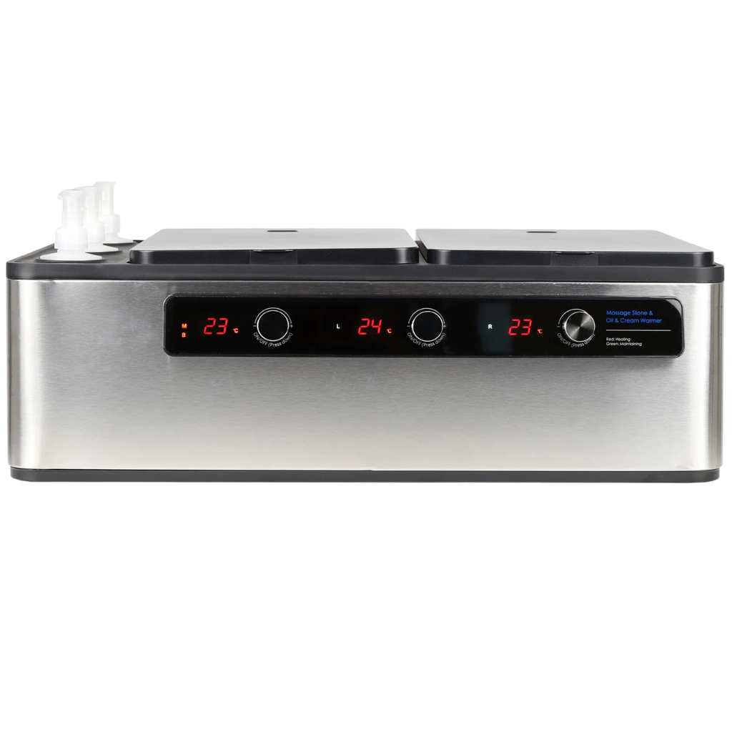 Chauffe-pierres et huiles multifonction