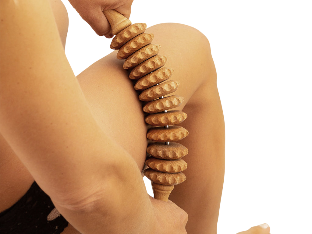 Rouleau de massage en bois - Courbé