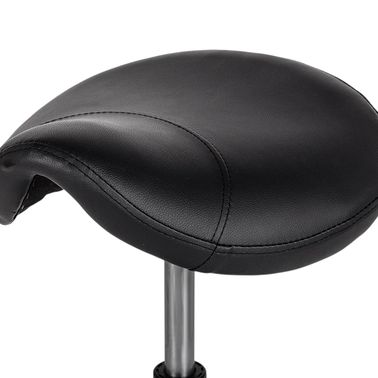 Siège ergonomique noir pour tabouret de massage - Assise rembourrée en similicuir