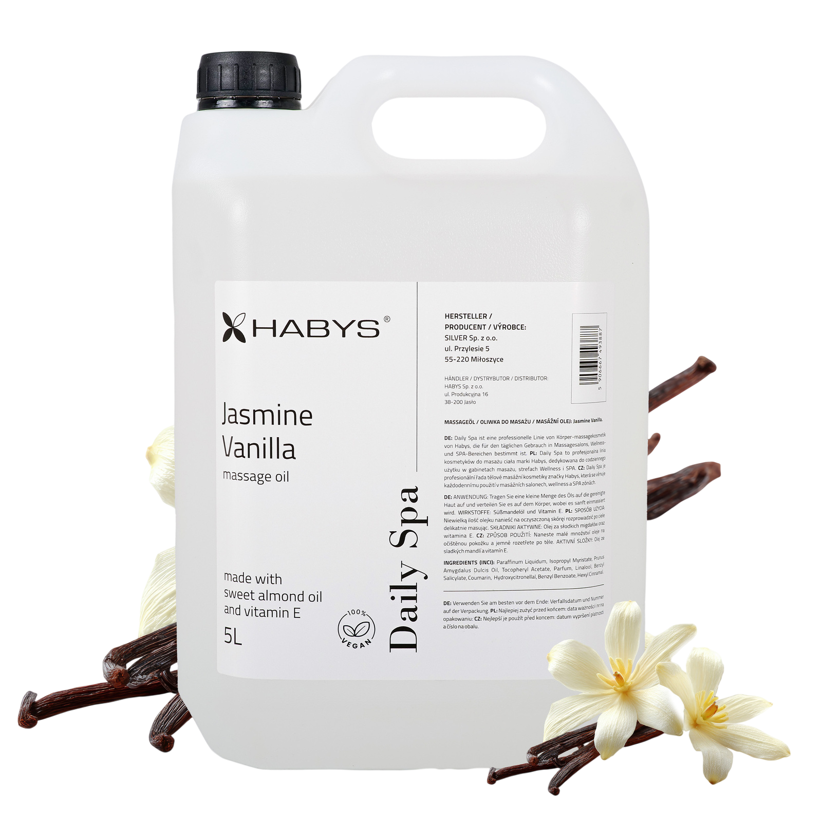 Huile de massage professionnelle Daily Spa Jasmine Vanilla