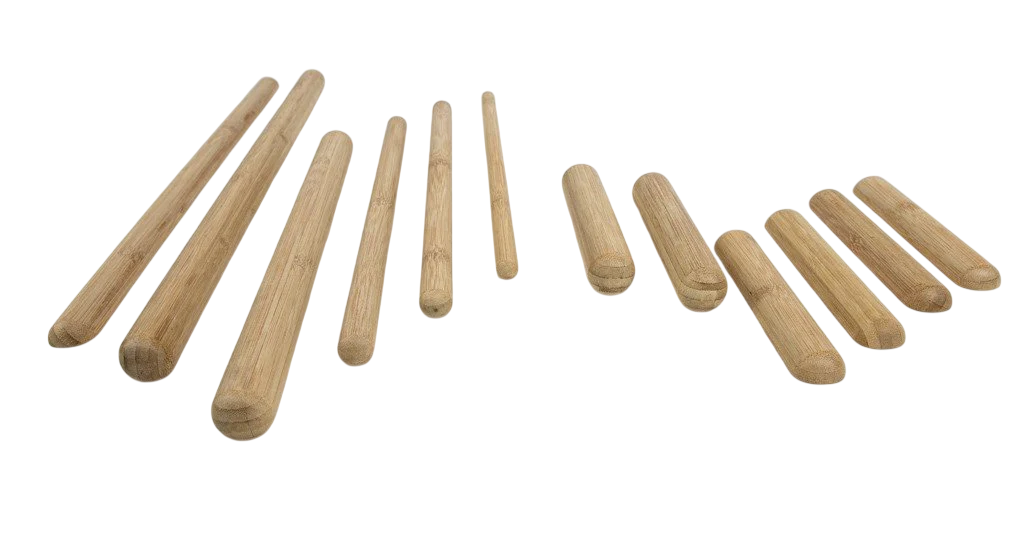 Set 12 Bâtons de Massage en Bambou – Massage Corps Entier