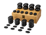 Set de pierre 36 pierres chaudes et rangement pour pierres chaudes en bois