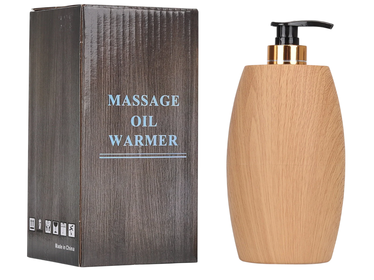 Chauffe-huile massage 300 ml – Design bois clair