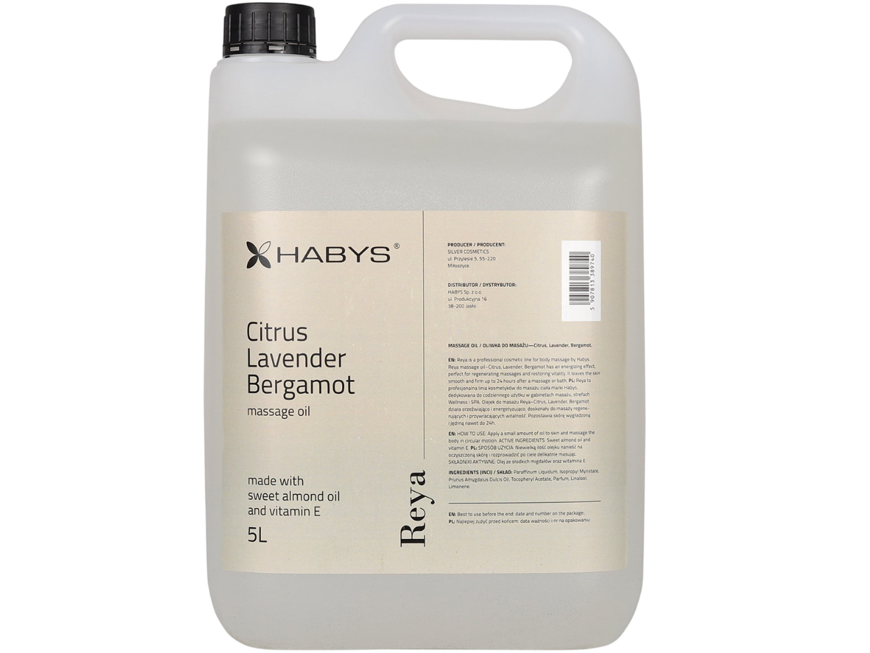 Huile de massage professionnelle Agrumes, Lavande, Bergamote (5L)